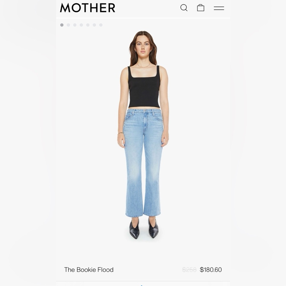 MOTHER The Bookie Flood Denim Jeans Puzzled 25